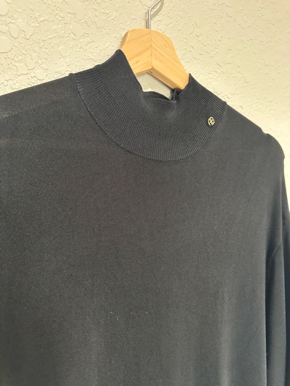 Anine Bing Claudia Black Ribbed Knit High Neck Mini Dress S - Picture 4 of 7